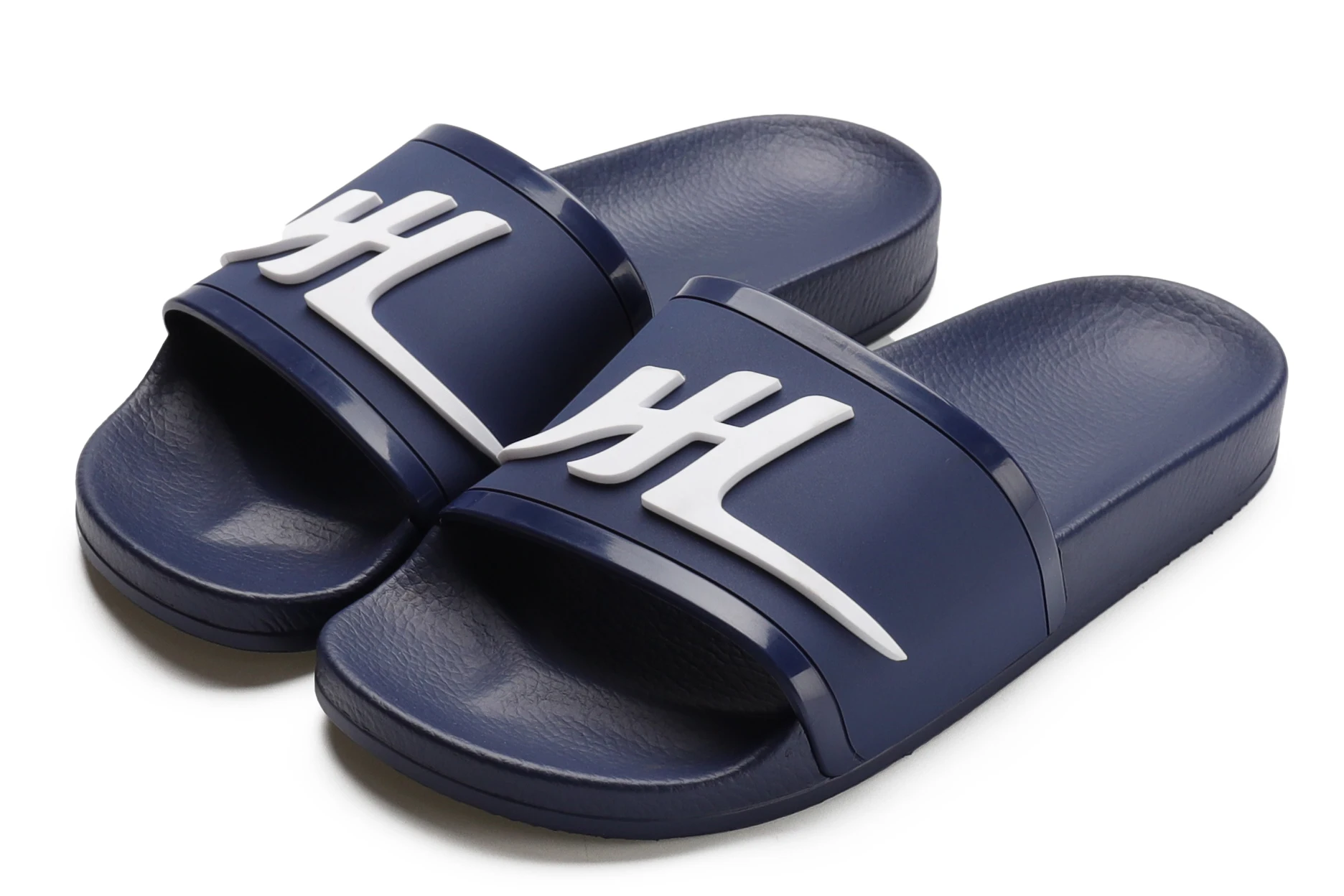 Xsheng Wholesale OEM Brand Henghao Slippers Unisex Oem Custom Black Slides Foot Custom Pu Casual Flats Shoes Beach Slippers Men