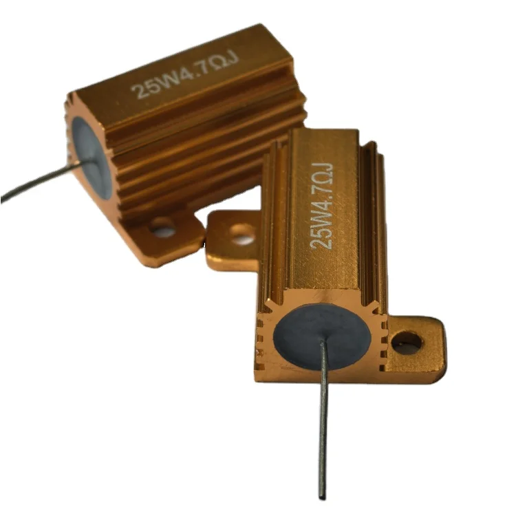 100W  Gold Aluminum  High Power  Resistor  Housed Wirewound Resistor  used in the inverter stage audio and equipment industry