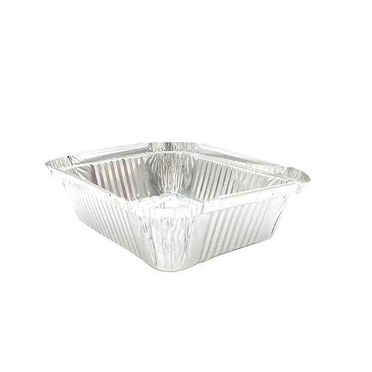 
Factory shallow large round food packaging 8 x 8 baking aluminum foil rosasting grill pan disposable food trays bbq gril 