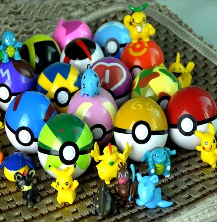 Cheap kid Mini Random Cute Model 3-7cm Action Cartoon Anime Pikachu Figure Pocket Monster 7cm ball Pokemon Toys