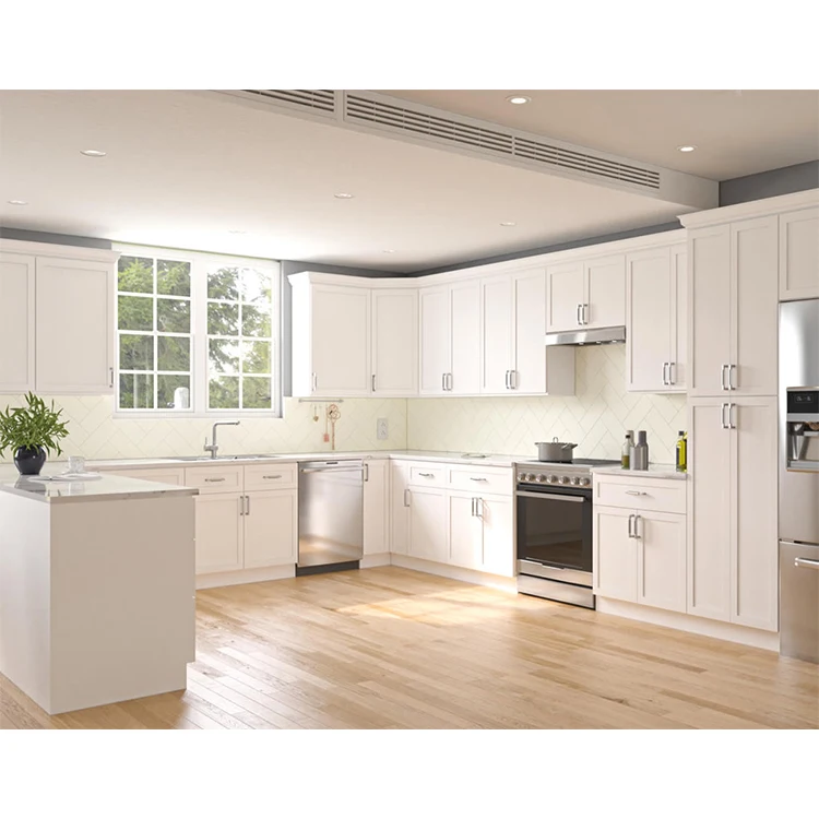 Ready Made Full Set Solid Wood Cabinet Furniture American Shaker Modern Solid Wood Kitchen Cabinets Kitchen Furniture