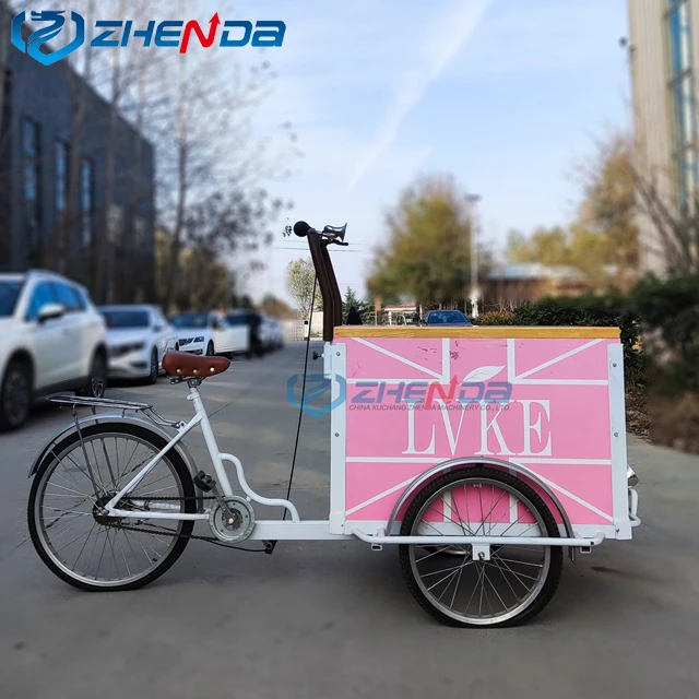 3 wheel bike wooden food cart trolley electric coffee carts bus food vending cart push