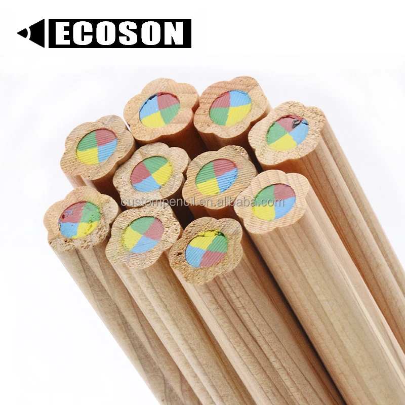 High quality thick size Newest style  Flower Type jumbo size wooden rainbow lead magic pencil for kids gift items