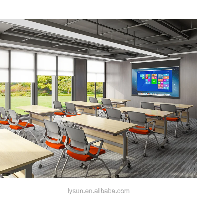 cheap university school furniture table space saving office training desk folding conference tables with wheels