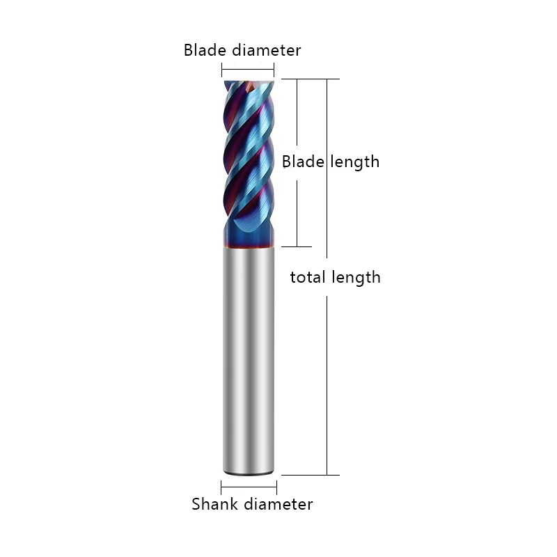 HRC65 Carbide End Mills Set 4 Flutes Tungsten Steel Square Nose Milling Cutter for Steel