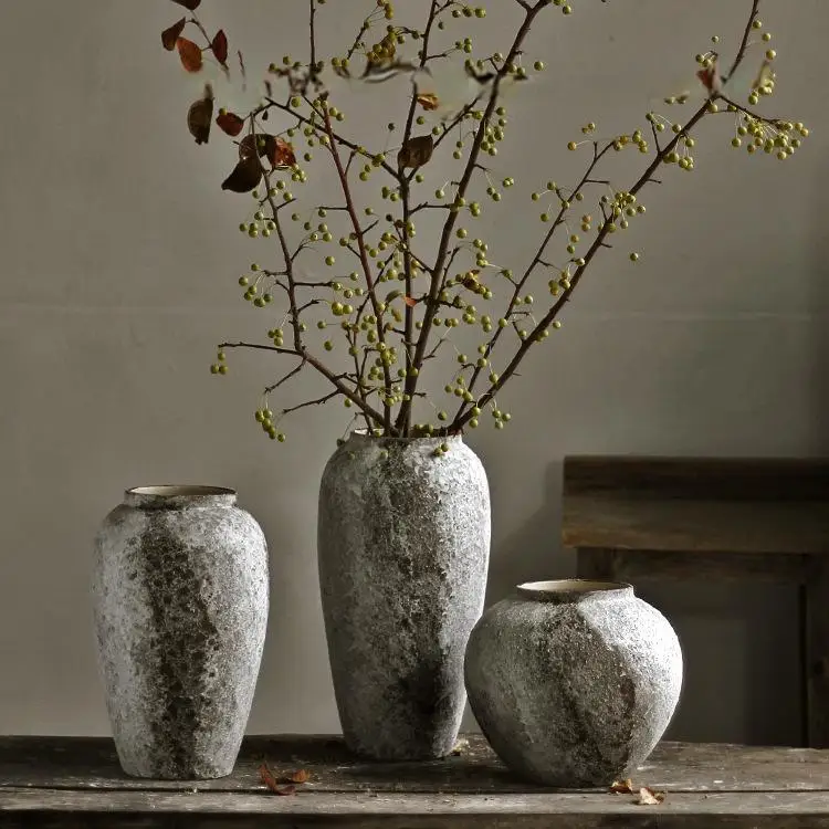 Керамическая ваза для цветов в европейском стиле Новая Винтажная с натуральным художественным узором винтажная элегантного домашнего декора
