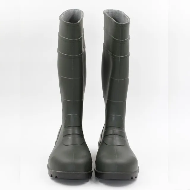 thick soled long waterproof plastic custom wellington tall gum shiny dull pvc plastic rain boots men factory