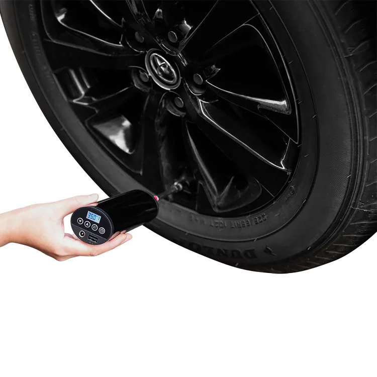 Vehicle Tools Rechargeable Tire Inflator with Power Bank Function Stainless Steel Portable Car Air Pump Compressor