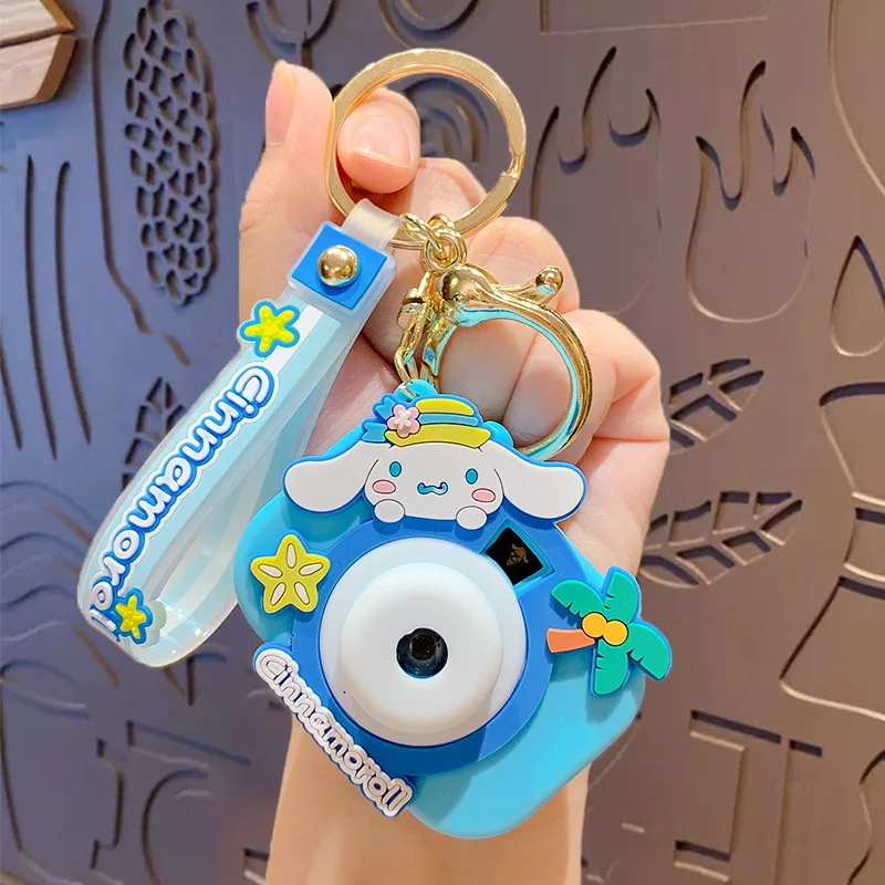 HL Hot Selling Kawaii My Melody Hi Kitty Kuromi Projection Camera Sanrioed Keychain Women Bag Pendant Key Chain Sanria Wholesale