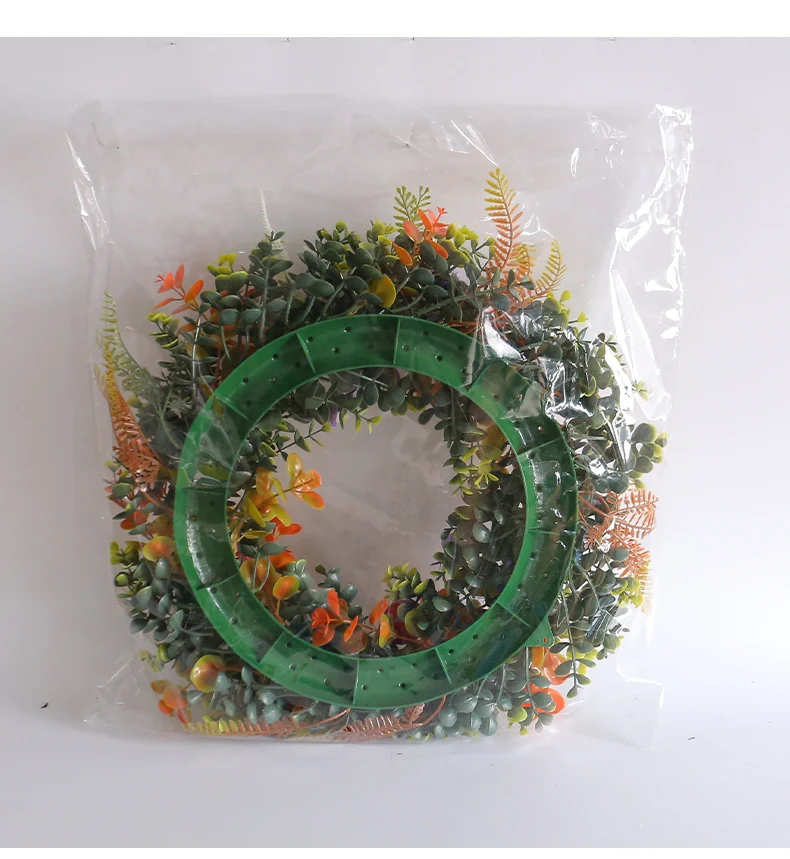 Unique 17.7-inch artificial flower wreath with fruit decorated farmhouse out door decoration, kitchen wall hanging