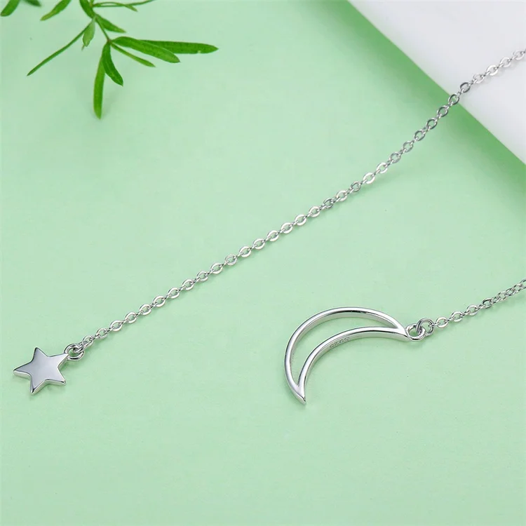 OEM Youchuang minimalist turquoise star necklaces horoscop pendant fashion 925 sterling silver jewelry moon gold plated necklace