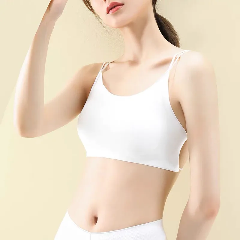 Новый стиль, Лидер продаж, Азия, женское нижнее белье с двойными лямками из вискозы, цельный бесшовный бюстгальтер, топ-труба, женская кофта