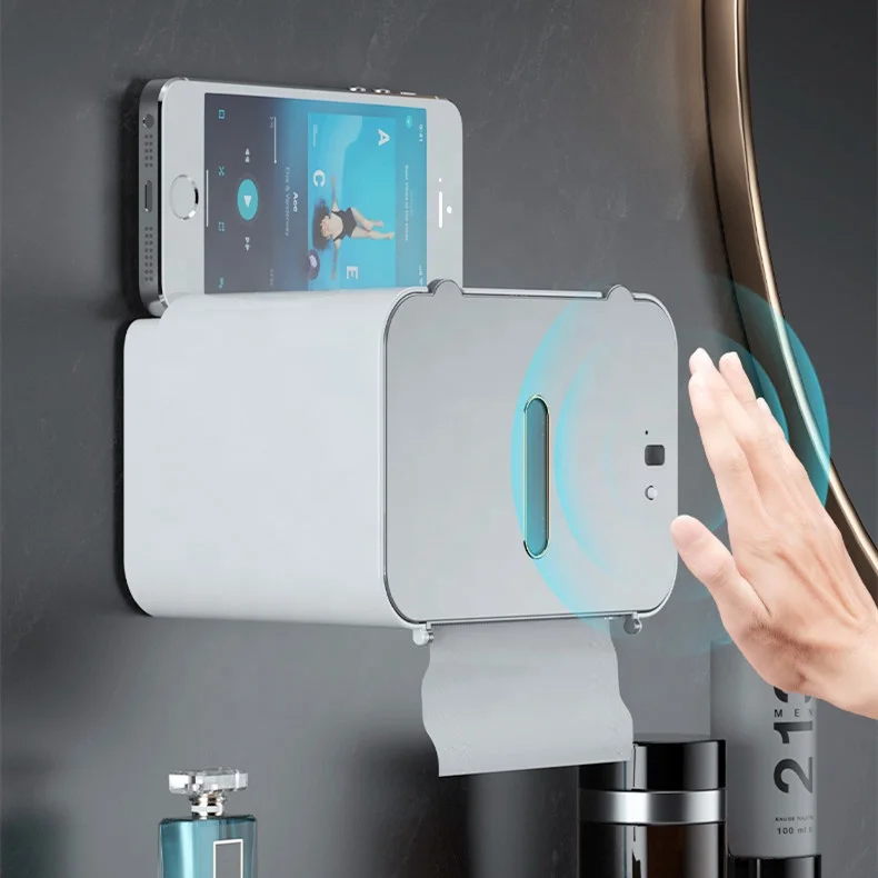 Automatic Induction Tissue Box New Wall Mounted Plastic Smart Rechargeable Paper Towel Holder
