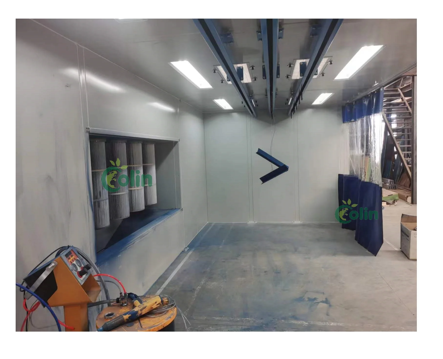 CE ISO custom  aluminium profiles top rail manual powder coating solution power coating line