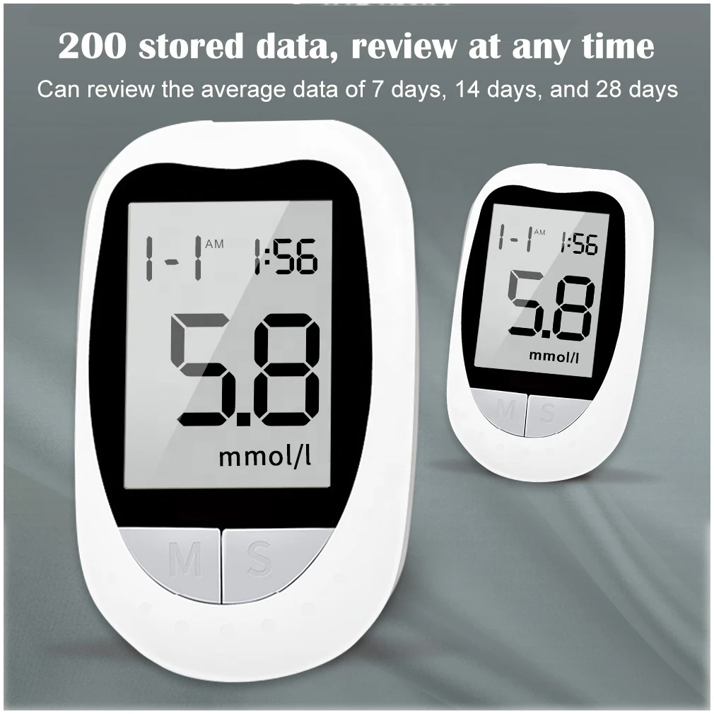 50 Test Strips 50 Lancets Needles Blood Sugar Meter Mg/Dl Mmol Code Free Diabetes Kit Glucometer Digital Blood Glucose Meter