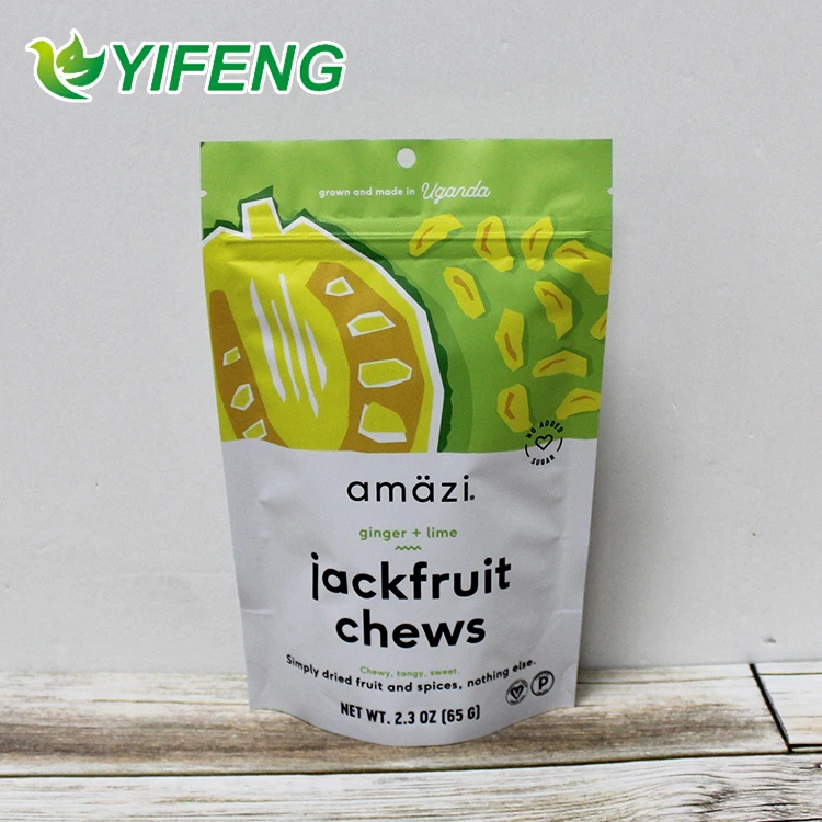 Dried Cassava Chips Packaging Bags Figs Frozen Potato Custom Logo Popcorn Stand Up Zipper Plastic Poly Biodegradable Bag