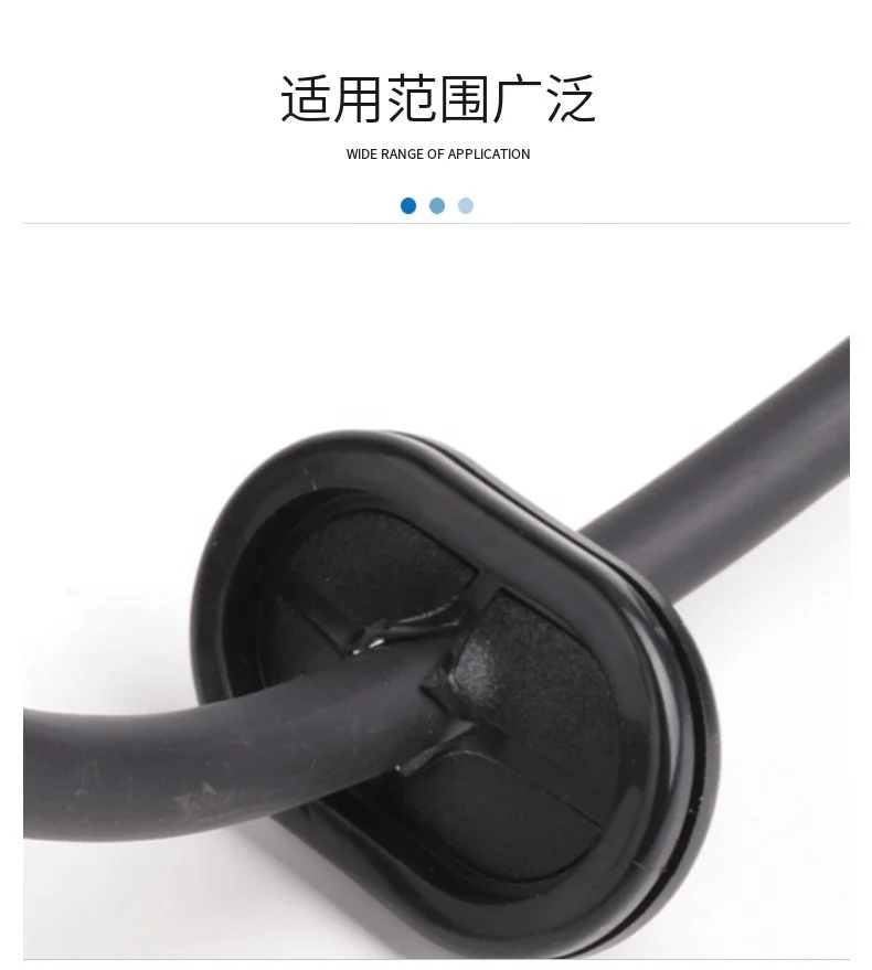 Groove Black Synthetic Rubber Oval Shape Double-Sided Wires Grommet Gaskets Protector Rings
