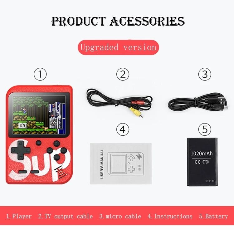 New Version 400 in 1 Sup Game Box Retro Double Player 400 Game Plus 8 Bit Classic Mini Game Consoles Wholesale for boy