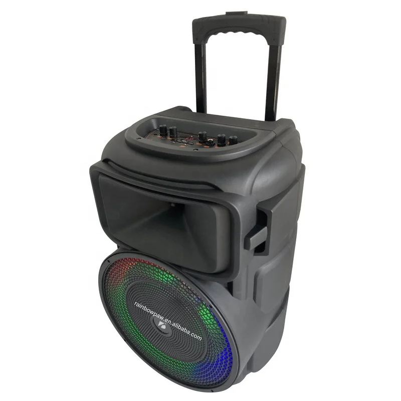 KTS 12 Inch Trolley Blue tooth speaker karaoke subwoofer portable speaker with Led RGB light speaker KTS-1639