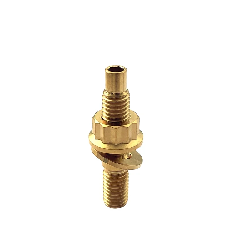 Wholesale price Titanium motorcycle bolts Exhaust Intake Manifold Stud Kits gr5 titanium bolt 12 Point Flange Nut Washer PYTIANS