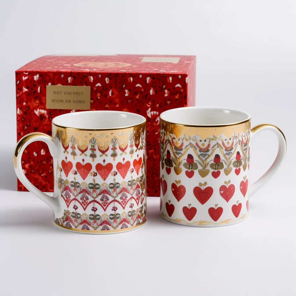 guangzhou ceramic couple mugs ceramic heart valentines day ceramic mug