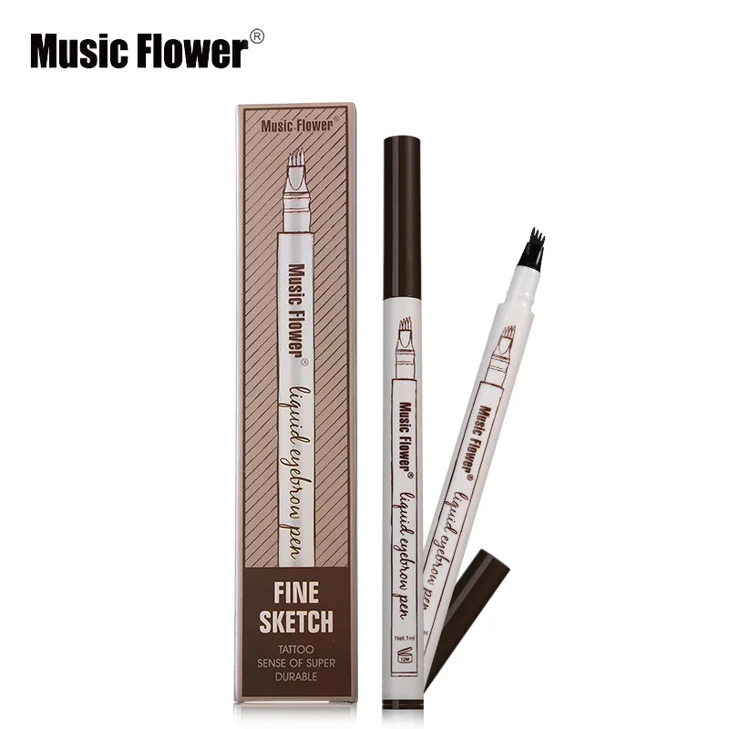 4 Head Fine Sketch Pencil Microblading Eyebrow Tattoo Pen Waterproof Brown Thin Pen Eyebrow Enhancers Makeup Tool