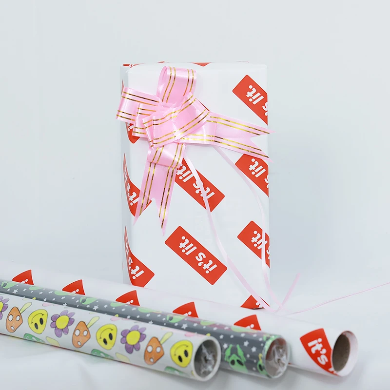 Factory sale gift wrapping paper CMYK printing roll paper golden printing paper