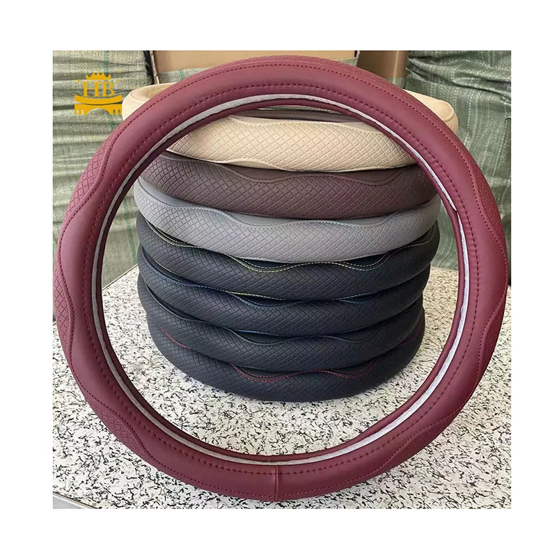 Factory cheap price car steering wheel cover fiber leather durable 15 inch steering wheel covers