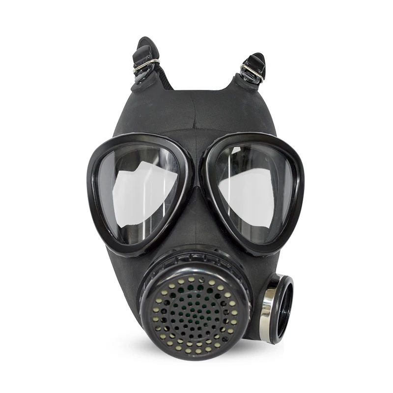 Personal Protective Equipment Activated Carbon Filter Protective Gas Mask Black PC Silicone Face Mask Silicone