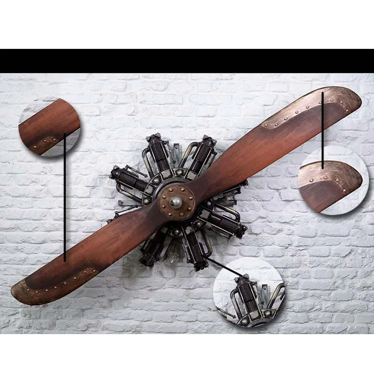 Leaf Iron Craft Propeller Restaurant bar Airplane wings Decorative Diy Home Decor Aircraft Propeller Metal Ironwork