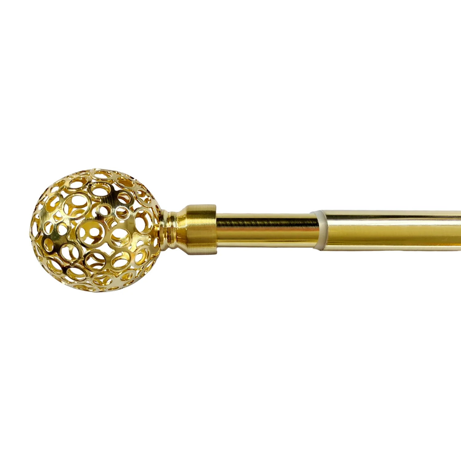 Drapery rods set expanded double adjustable gold curved metal curtain rod