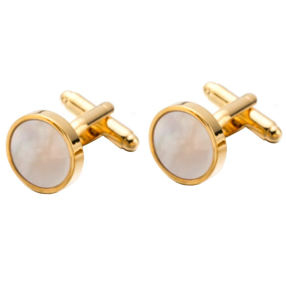 High Quality Promotional OEM Competitive Price Shell Design Golden Supplier Engraved Cufflink