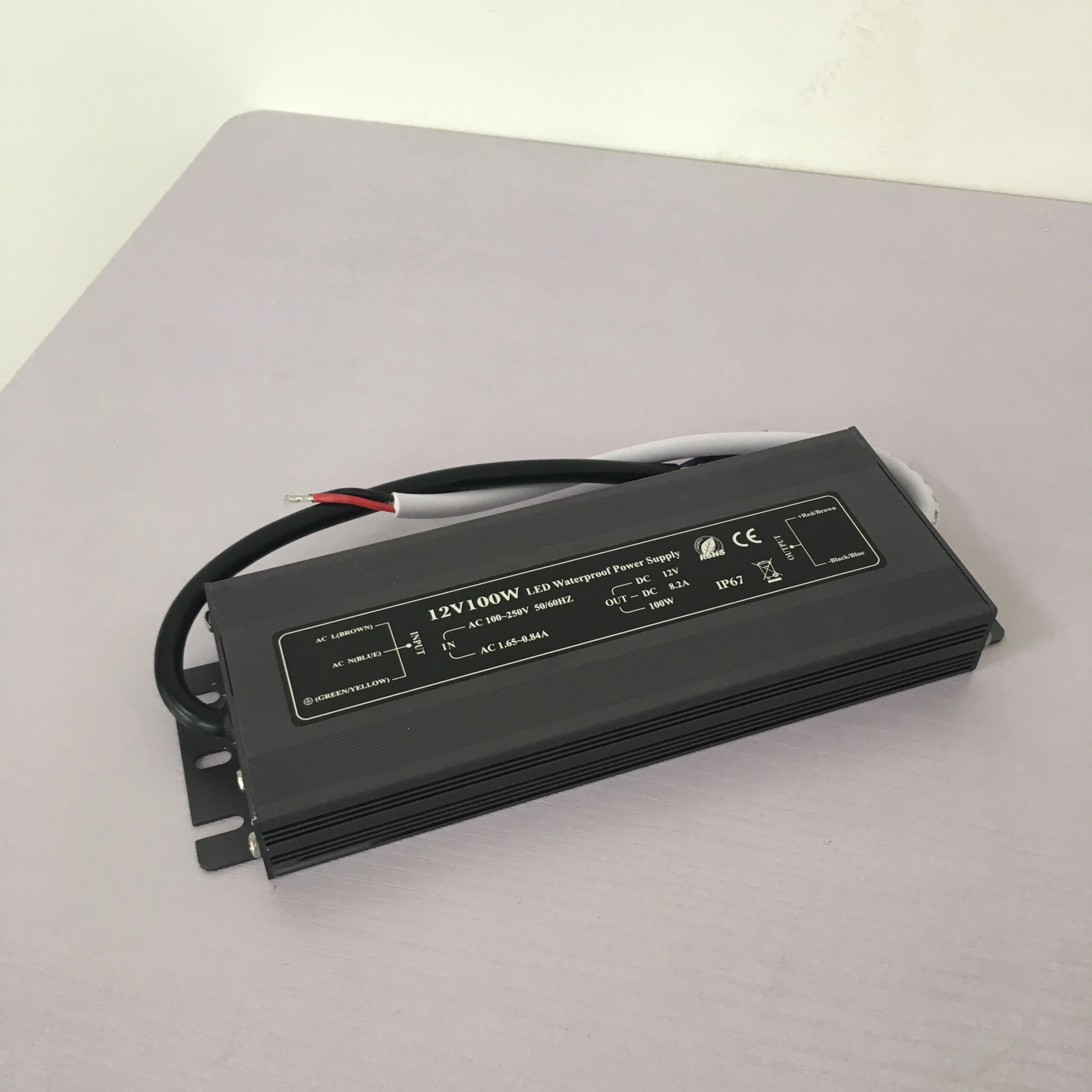 Cheap factory Price 12V 8.33A 100W IP67 Utrathin Waterproof Switching Power Supply for LED Strip