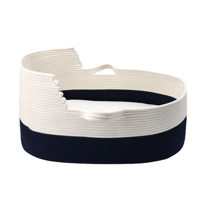 Factory Wholesale Cotton Rope Baby Crib Portable Baby Sleeping Basket Moses Baby Storage Diaper Changing Basket