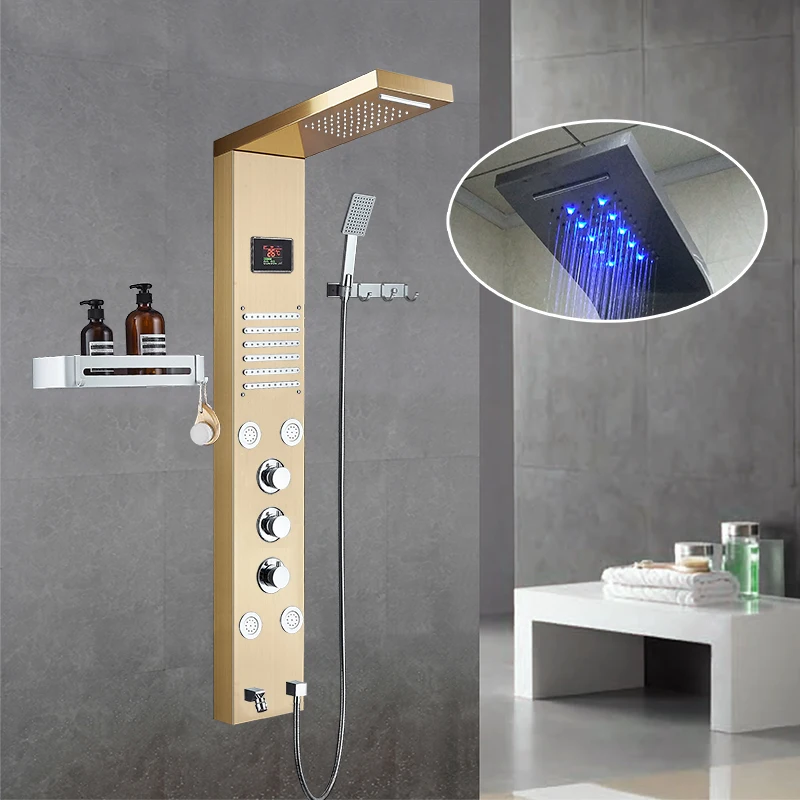 Rain Shower Head Bathroom Waterfall Ceiling 80 Cm Kit Massager Of 3 Bluetooth Pressure Smallest Rain Shower Head