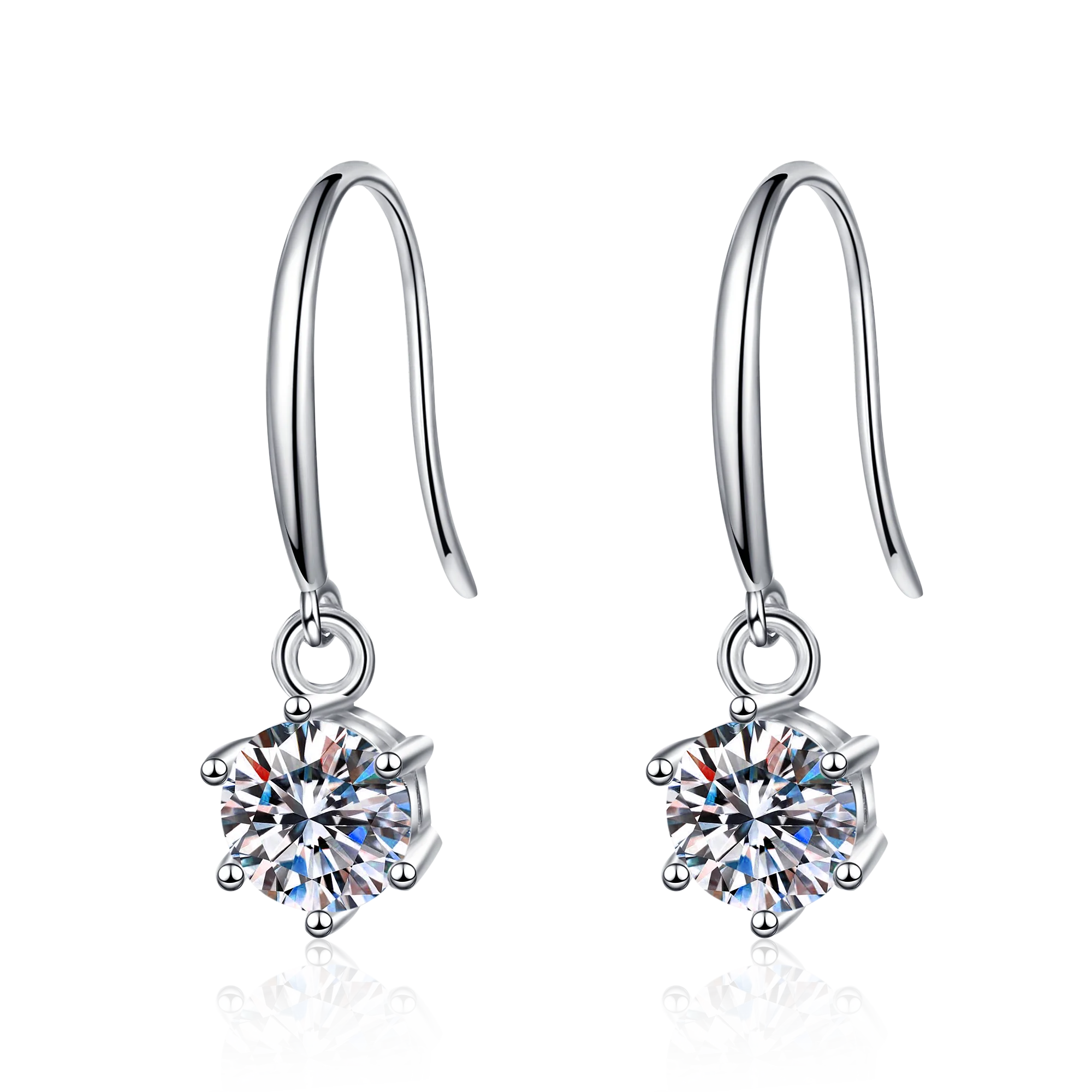 Romantic Earrings Platinum Plated Wholesale Jewelry Sterling Silver GRA Certified VVS Moissanite Diamond Earring for the Beloved