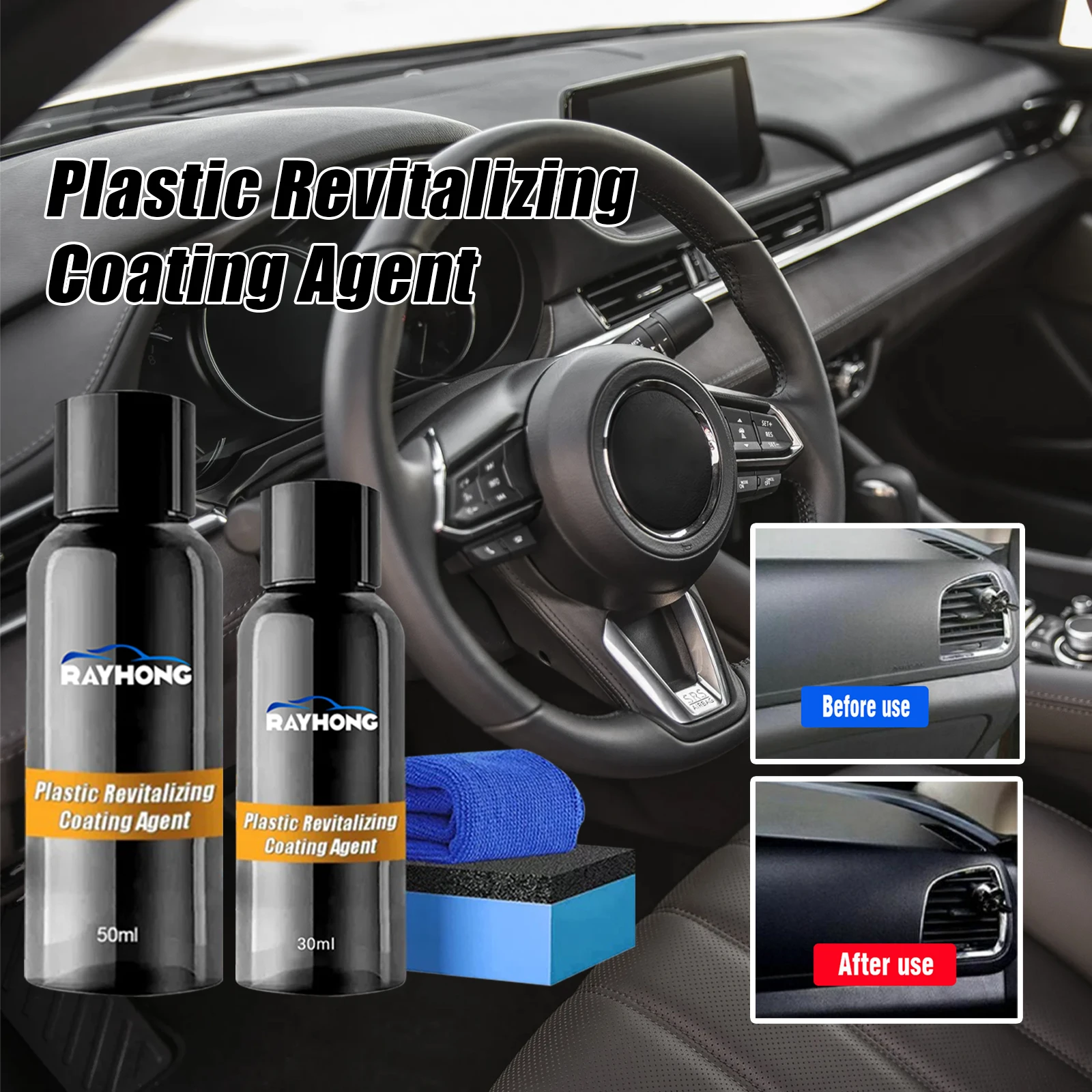 Rayhong Natural Clear Plastic Coating Spray Polishing Plastic Coating Liquid Ceramic Plastic Anti Oxidation Coating