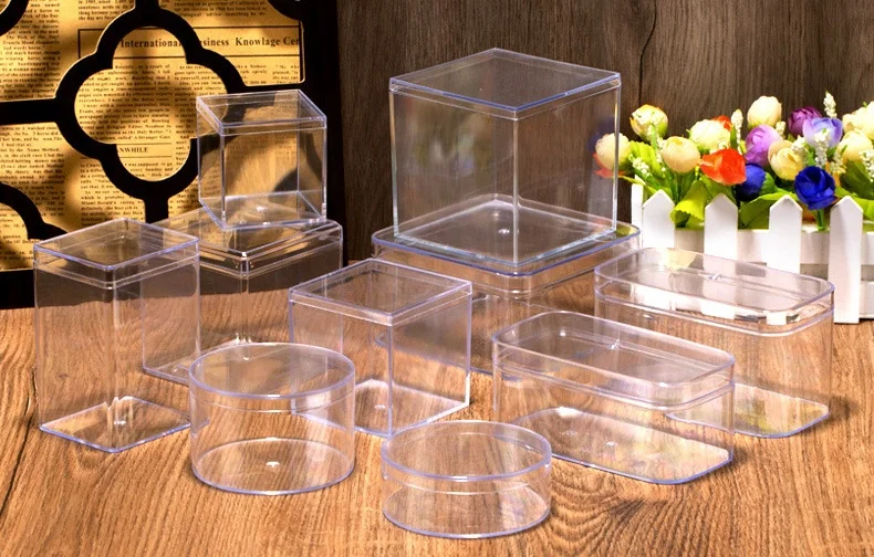 Transparent Recycled food packaging boxes PS Plastic box for cookie cake snacks