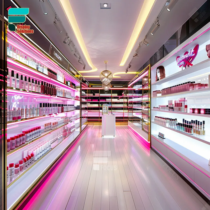 Factory Manufacturing Glass Shelf Cosmetic Rack Glass Perfume Display Stand Wig Display Rack For Beauty Retail Store