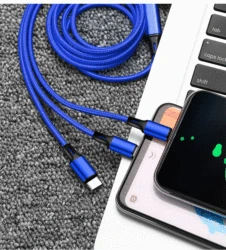 2022 Hot sell  1.2M 3 In 1 Micro USB Type C Charger Cable Multi Usb Port nylon braid Usb Charging Cable For Mobile Phone Cables