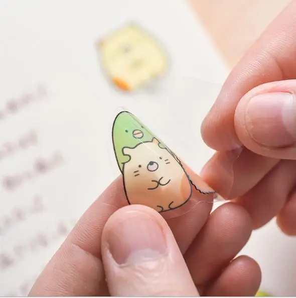  50 шт./пакет Kawaii из прозрачного ПВХ с изображением героев мульфильмов дневник наклейка канцелярские 2021051715