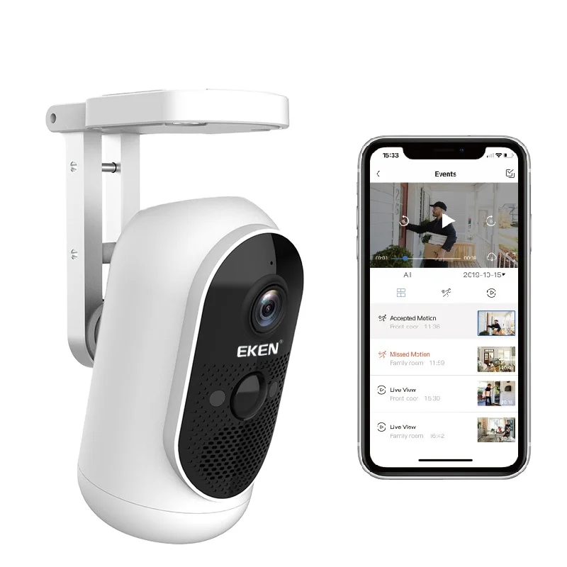 EKEN Argus video camera camcorders 1080P PIR Battery 2.4G wifi Two-way audio IP65 6000mah battery home Smart IP Camera