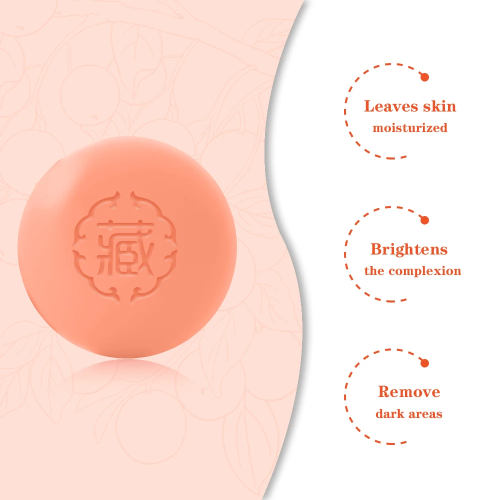 Private Label Hydrolyzed Collagen Deodorizing Whitening Deep Cleaning Persimmon Fruit Extract Bar Soap Bar With Persimmon