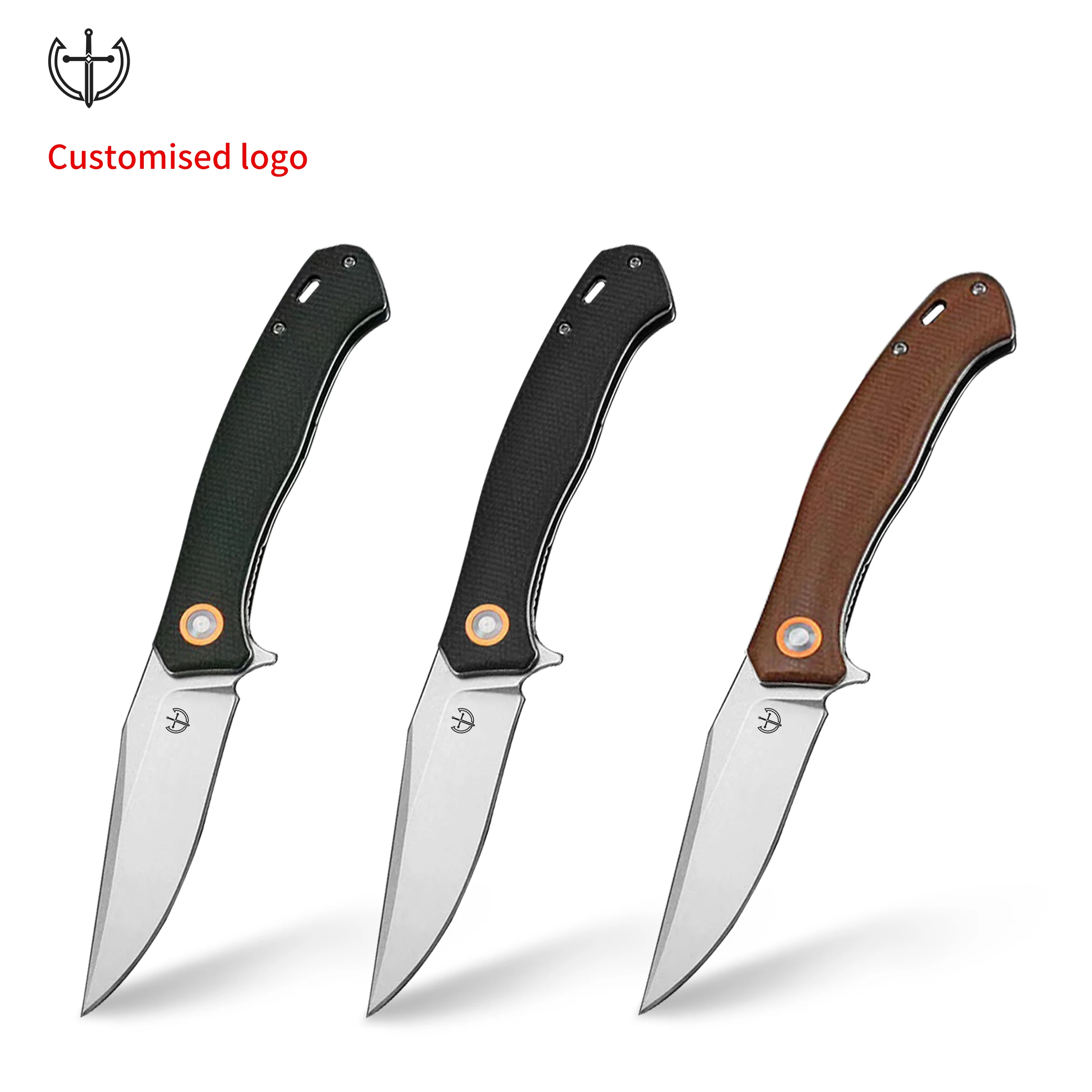New arrival stainless steel knife survival Micarta handle customized logo knife Portable Back Clip OEM  hunting knives