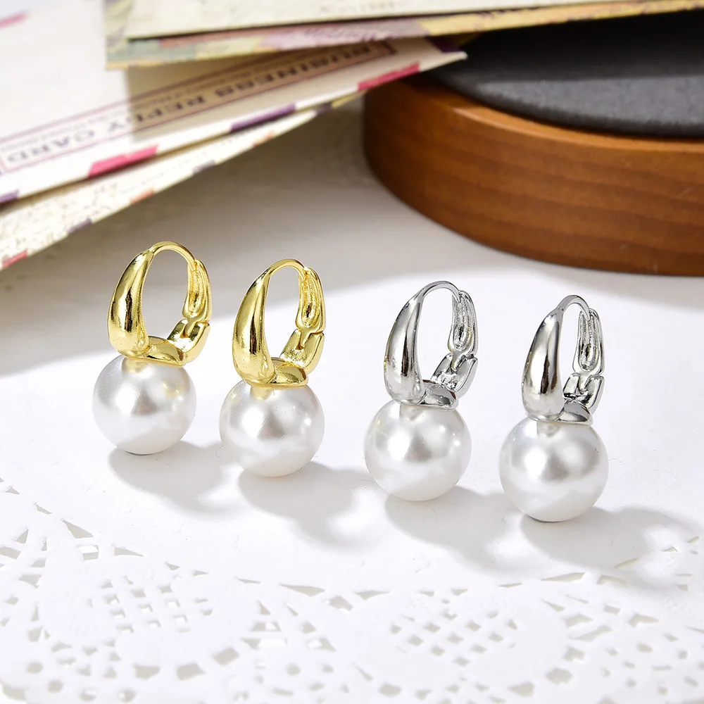 European and American popularity with round imitation pearl women earrings jewelry pearl drop earrings for women