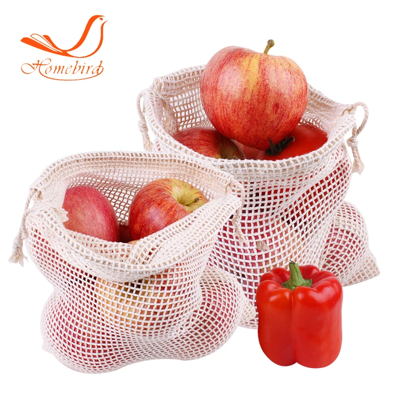 Hw0024 BSCI factory reusable eco friendly organic cotton drawstring mesh bag