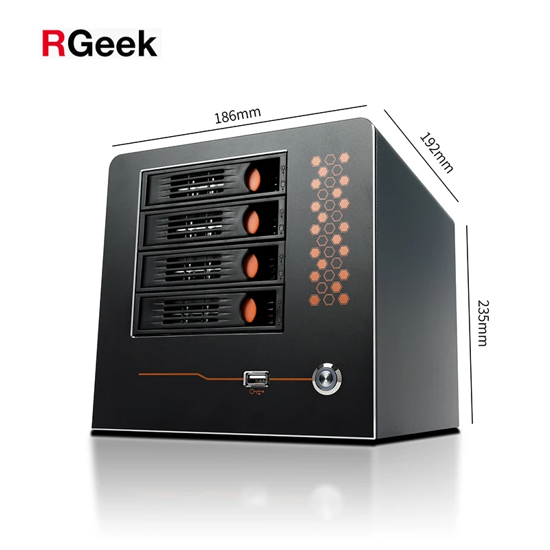 RGeek пользовательские NAS04A Nas чехол 4 Bay поддержка 3