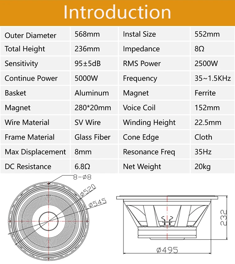 21inch Woofer Speaker