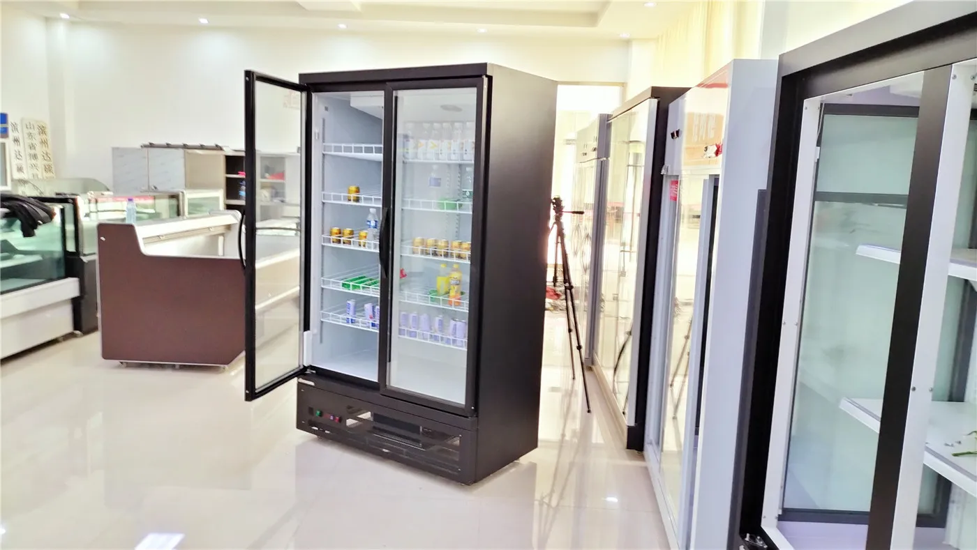 supermarket drinks fridge display refrigerator vertical glass door beverage storing showcase chiller beverage refrigerator