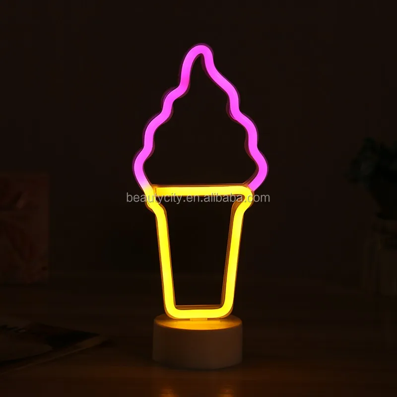 Custom Outdoor Wall Light Ice Cream Shape Led Neon Lights Night Lamp For Home Club Room Wedding Decoration Neon Sign
